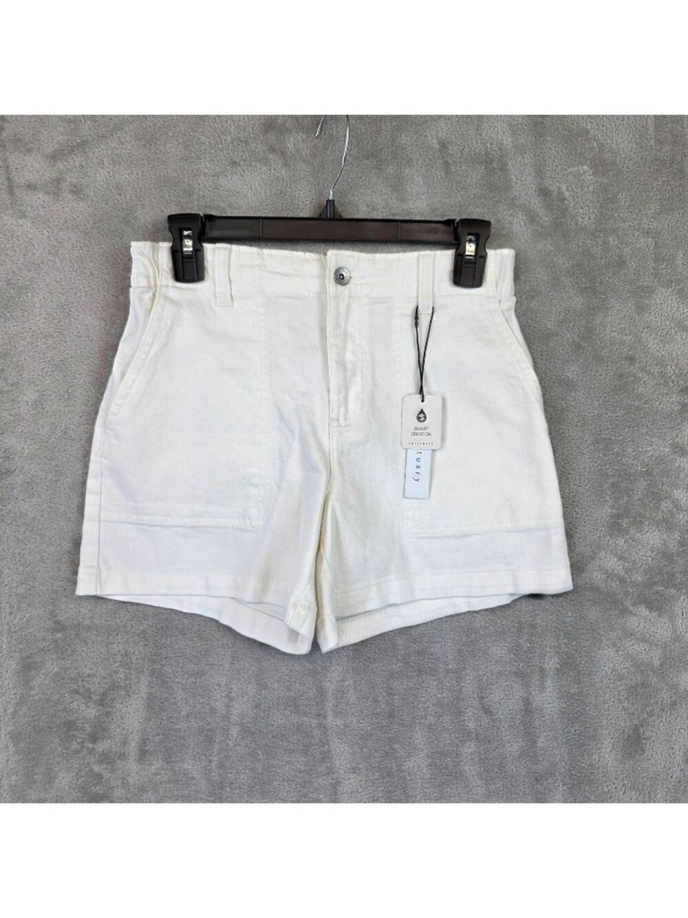 Sanctuary Utility Shorts Womens XS White Twill Elastic Waist Casual Summer